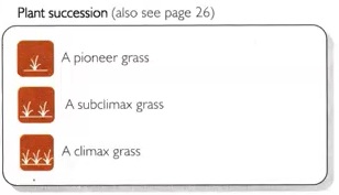 Plant succession icon legend